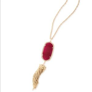 Kendra Scott Long pendant necklace red garnet